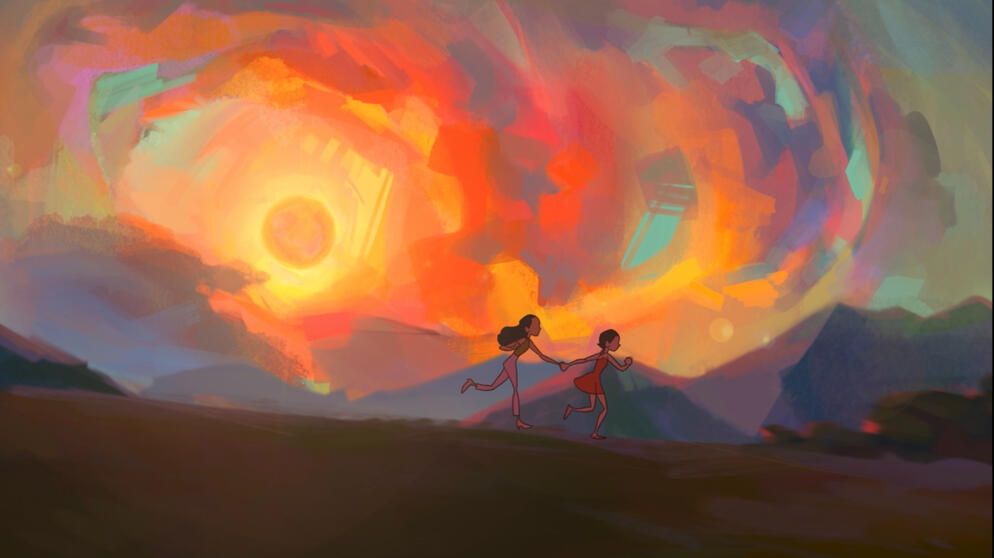 RED MOON #3: running in the sunset
